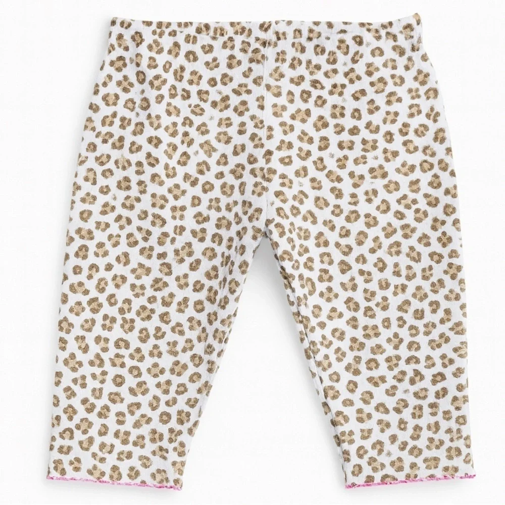 Leopard Print Bottoms With Pink Stitch Detail